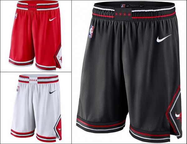 

chicago bulls men white black red nba swingman basketball shorts