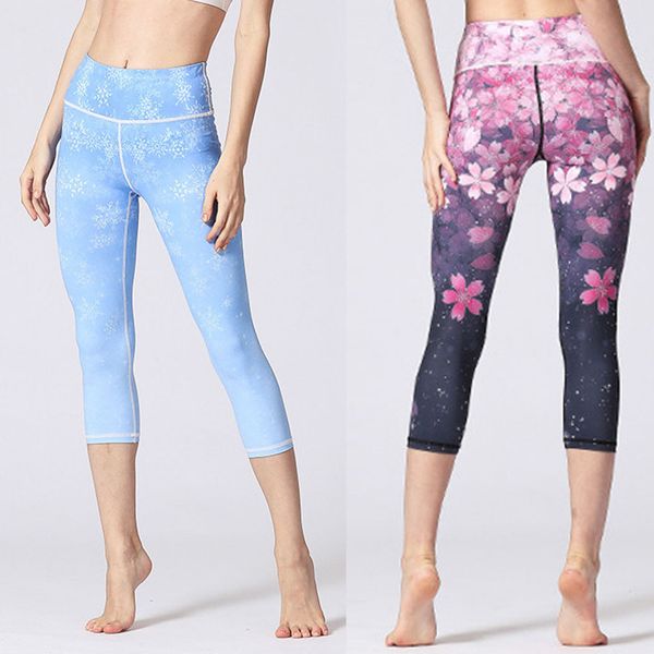 

leggings fitness feminina ladies'printed high-waist hip stretch underpants running fitness yoga pants calzas mujer deportiva#20, White;red