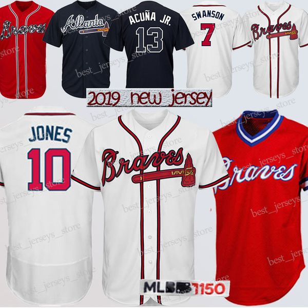 

3 Dale Murphy Atlanta jerseys Braves 13 Ronald Acuna Jr. 5 Freddie Freeman 10 Chipper Jones Top MEN Baseball jersey 2019