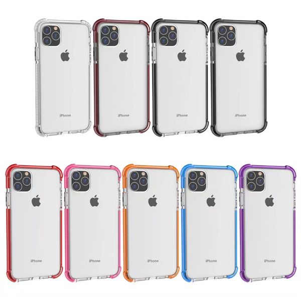 

Мягкий ТПУ Прозрачный Защитнику телефон чехол для iPhone 11 про MAX XR XS Dual Color Clear Hard Back Co