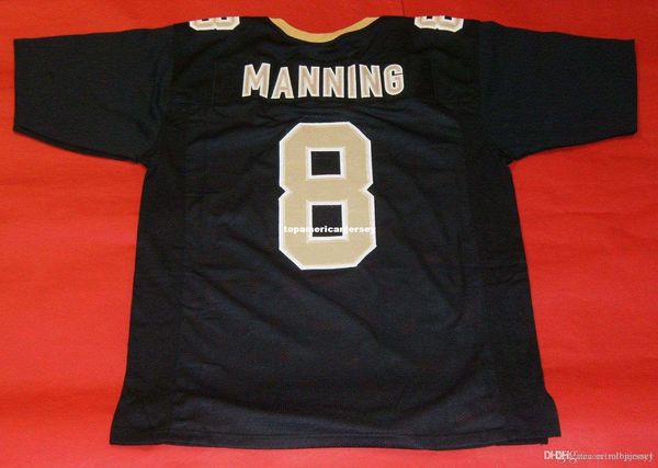 

retro #8 archie manning custom mitchell & ness jersey black mens stitching s-5xl,6xl football jerseys running, Black;blue