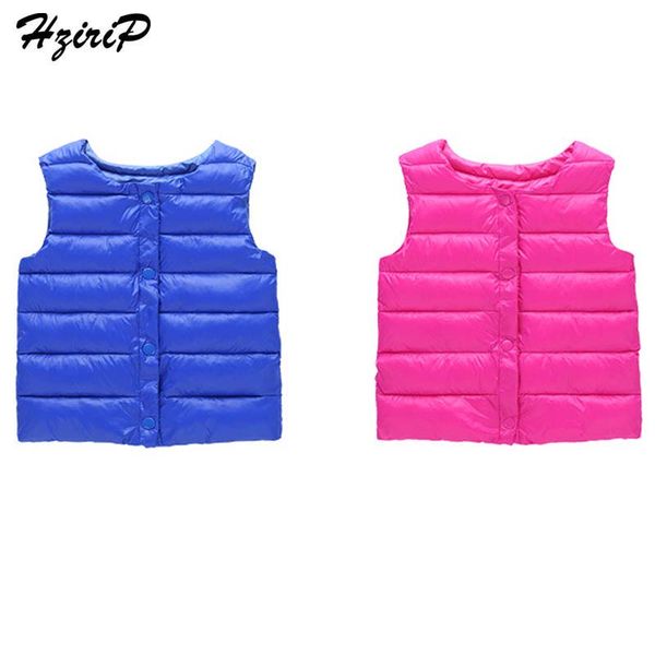 

hzirip autumn winter 2017 boys girls vest jacket thin cotton warm baby vest children solid color waistcoat outerwear 2-7 years, Blue