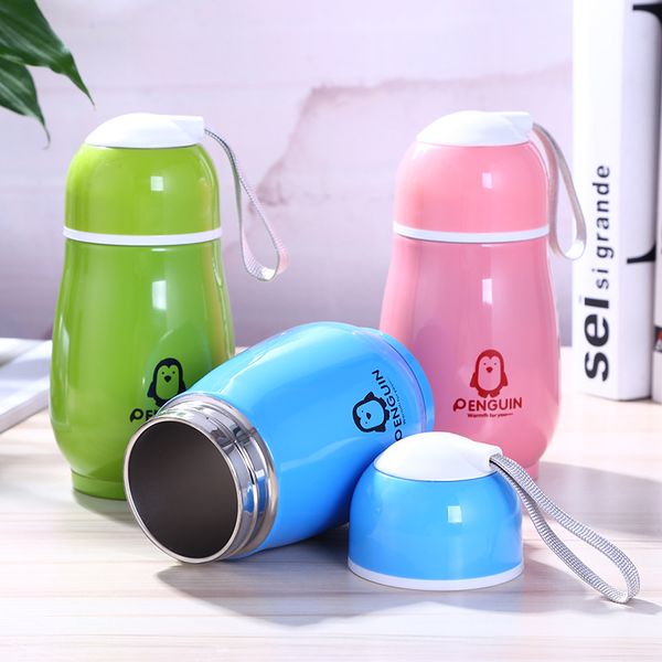 

cute thermoses 280ml penguin thermos cup stainless steel thermal insulation drinking water bottle vacuum flask belly cup