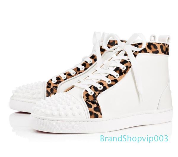 

new designer spikes high sneakers flat,studs red bottom casual shoes mens red sole trainer, Black