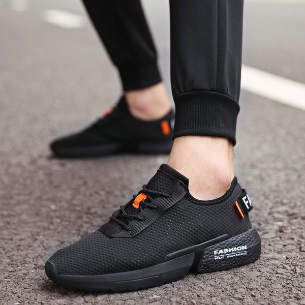 

men running shoes fashion casual shoes man super light breathable stretch sneakers masculino popcorn bottom ins tide, Black