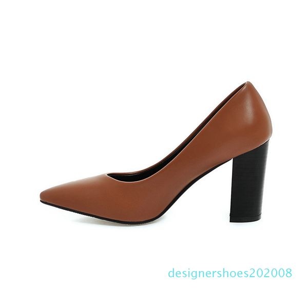 

qutaa 2020 pumps pu leather all match pointed toe women fashion platformslip on casual wedding shoes size 34-43 d08, Black