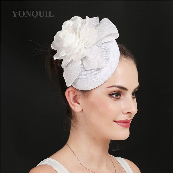 2020 Nice White Wedding Occasion Fascinators Hats Women Elegant