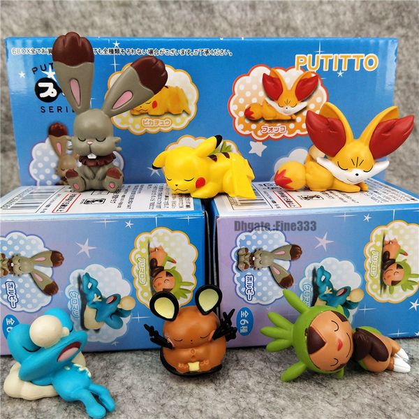 

cartoon figures pikachu blind box cute sleeping animal figures 6 styles 6 box per set dhl ing