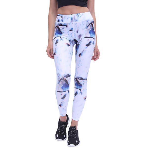 

womail 2019 summer selling yoga pants fashion ladies printed high waist pants hip tightness stretch running fitness, White;red