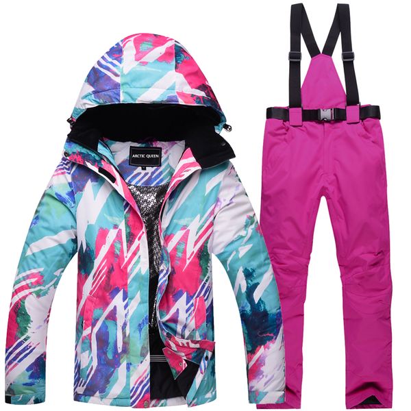 

2018new skiing sets women ski suits jacket and pant snowboarding sets very warm waterproof windproof winter outdoor clouthes