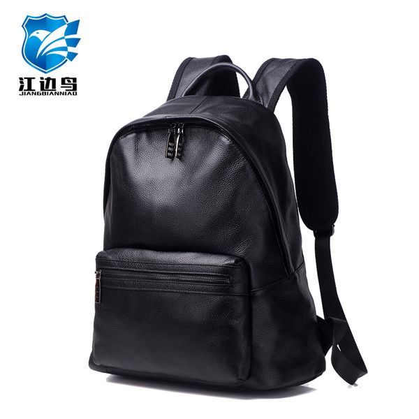

new backpack genuine leather men's scalp cattle casual retro male large capacity work bag computer bag out travel leisure bags