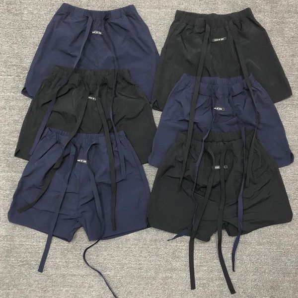 

blue europe and god fear street polyester os high of pants sapphire drawstring america five black shorts fog loose ribbon fashion anbgm