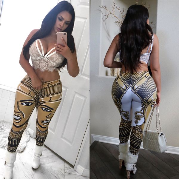 

Summer Womens Digital Printed Pants Fashion Female Fitness Leggings Sports Clothing Casual Designer Apparel