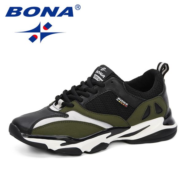 

bona 2019 men running shoes lace up sneakers men outdoor sports shoes for male mesh athletic trainers walking jogging hombre