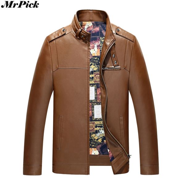 

new 2018 spring autumn men thin pu leather jacket fashion motorcycle urban slim coat 0725-002, Black