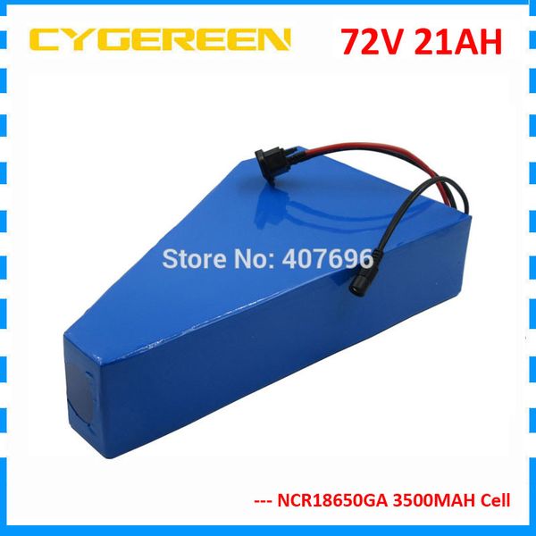 3000W 72V 20AH E-Bike-Akku 72V 21AH Lithium-Dreiecksbatterie 72V-Fahrradbatterie verwenden GA 3500mAh-Zelle 50A BMS