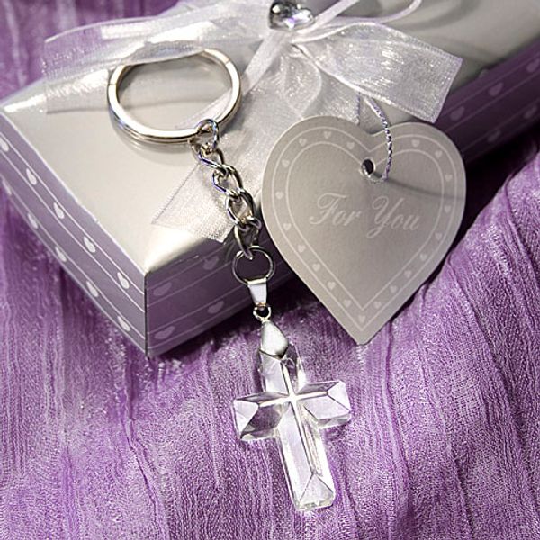 

church party giveaway gift for guest choice crystal cross key chains wedding&bridal shower favors