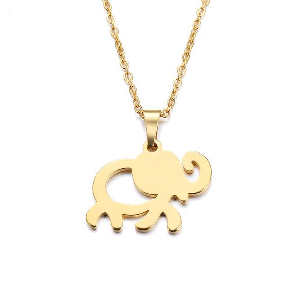 

stainless steel necklace for women man lover's african elephant gold and silver color pendant necklace engagement jewelry