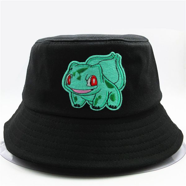 

the new style cartoon frog embroidery bucket hat fisherman hat outdoor travel sun cap hats for child men and women 11