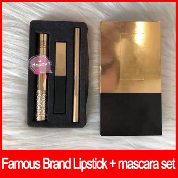 

2019 Известный набор для макияжа 3 в 1 матовая помада Подводка для глаз Тушь для ресниц макияж Косметический набор для губ макияж для глаз макияж
