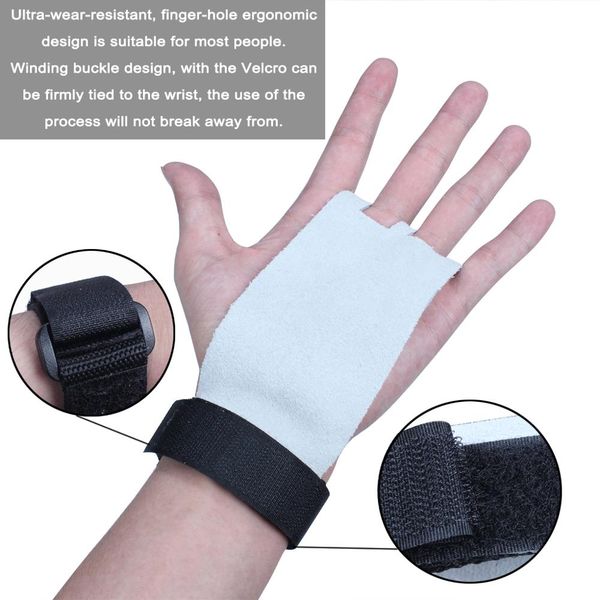 

1xpair=2pcs leather gymnastic hand wrist wrap protection grips ideal for weightlifting olympic lifting and gymnastics, Black;red