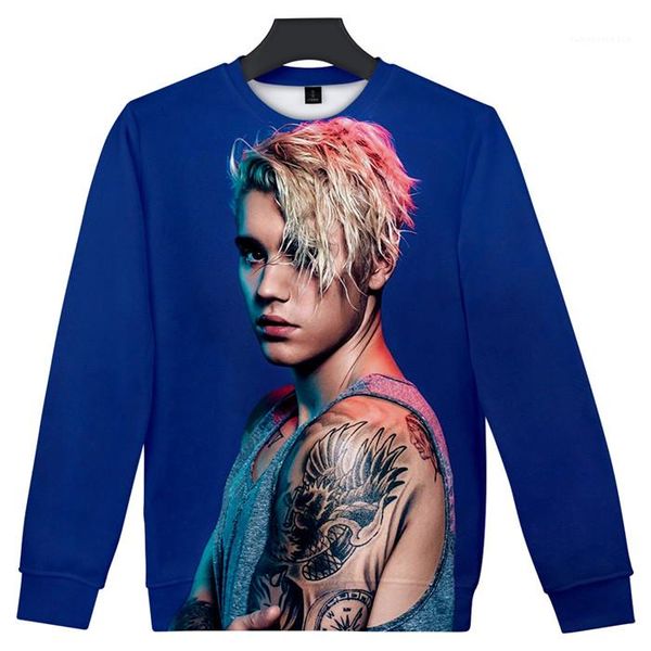 

длинным рукавом с капюшоном толстовки мужские толстовки дизайнер джастин бибер 3d печать мода o-образным вырезом пуловер толстовки, Black