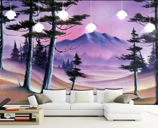 

sunset glow forest landscape oil painting background wall mural 3d wallpaper 3d wall papers for tv backdrop