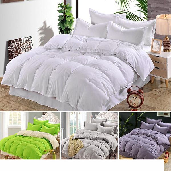 Plain Duvet Cover Quilt Bed Cover Comforter Bedding Sets Single