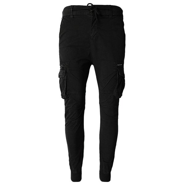 

stylish novelty comfy men casual multi pockets overalls cargo black trousers