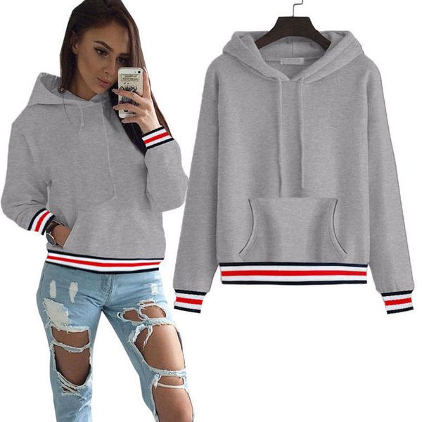 

women's hoodies & sweatshirts women fleece thermal warmer sweatshirt hoodie casual long sleeve hooded pullover female clothes, Black