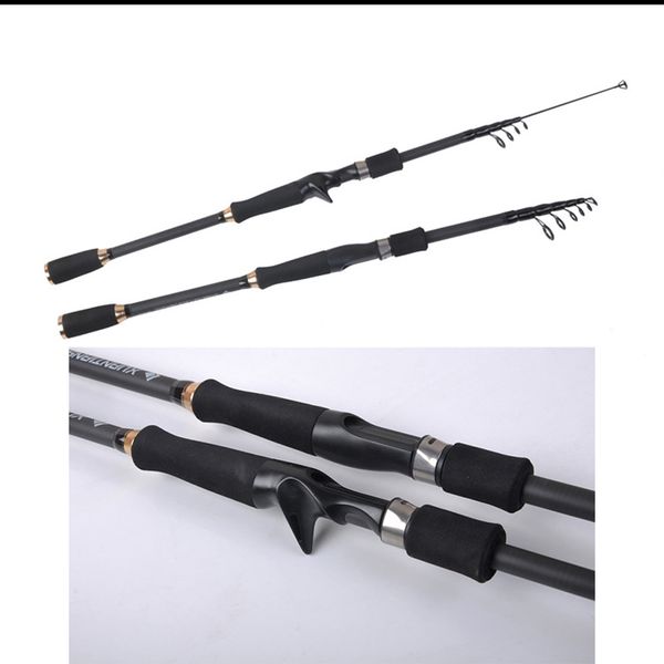 

2.7m black portable vibrating retractable road aachen long scarbon straight handle gun handle short section fishing rod