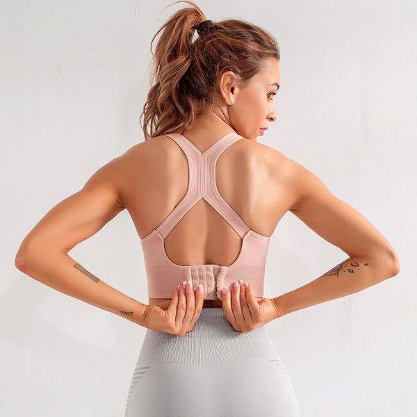 

gym clothing women sport bra adjustable shockproof gather girl yoga backless vest elastic running undershirt outdoor workout crop top, White;black