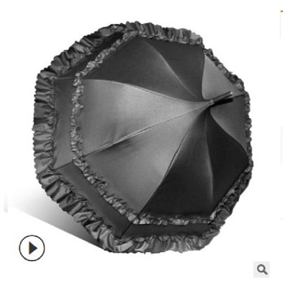 

2020 bridal parasol creative wedding rain pagoda umbrella black powder double layer lace large lace long-handle umbrella