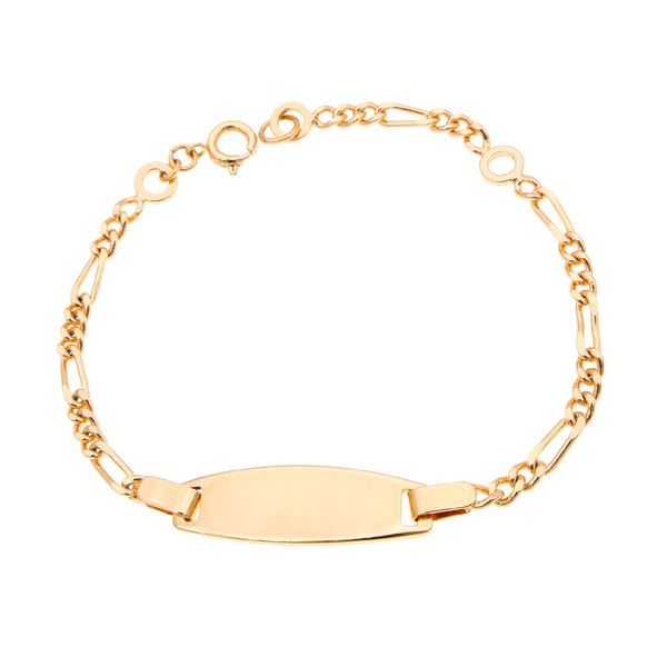 

no name gold kids bracelets baby jewelry christening bracelet pulsera bebe figaro chain bangle kinder armband brazalete b0127, Black