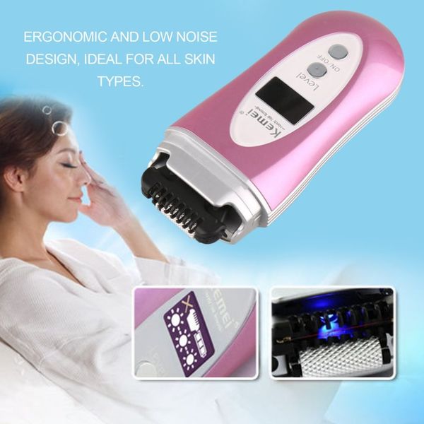 

kemei led light infrared hair removal women shave electric shaver wool epilator shaving lady's shaver female care km-6810 hairclipperss