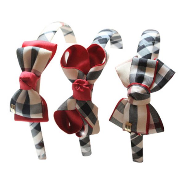 

children hair sticks kids designer hair accessories girls cloth british lattice headband with bow 2020 new fashion style new, Slivery;white