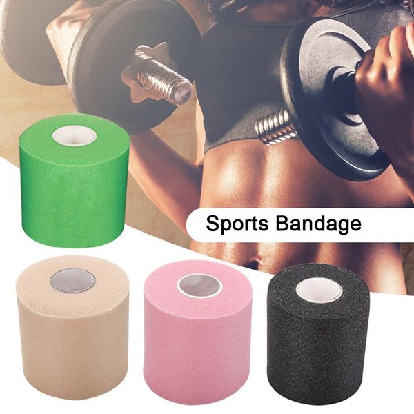 

7cm*27.5m sports bandage foam sponge base bandage roll joint high elasticity comfortable breathable tearable, Black;gray