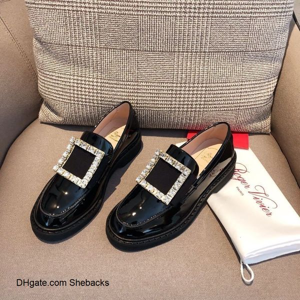 

женская весенняя и осенняя обувь повседневная дрель пряжка lok shoe lady style и нейтральный красивый стиль wan1 namo, Black;red