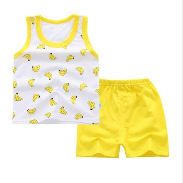 

summer baby girls boys set kid print cartoon sport clothes set t-shirt+shorts 2pcs suit school clothes child summer clothing, White