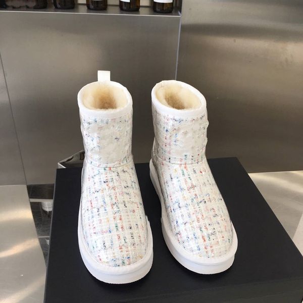 

2019 new shoes fashion designer women's leather boots snow luxury potilun shoes black plush boots leather