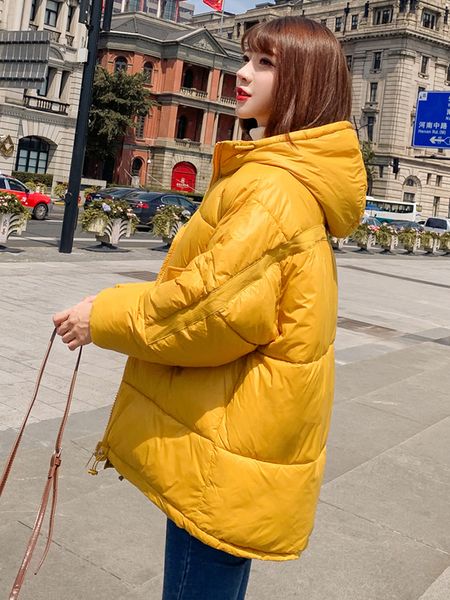 

2019 winter down cotton woman short fund student easy bf cotton-padded clothes woman bread serve cotton-padded jacket loose coat, Black