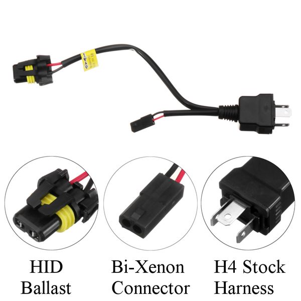 

car decoder h4 relay harness control cable hi/lo bi-xenon for hid bulbs decoder headlight fog light drl no error