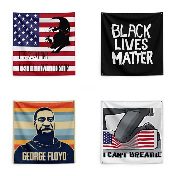 

george floyd printing tapestry black lives matter household wall banner black lives matter flag 150*150cm #qa60864