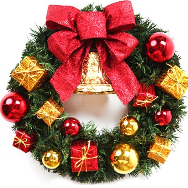 

1pc custom made christmas wreath door decoration artificial foam berry wreath with natural pine cone pendant wall decor