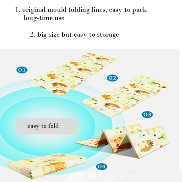

xpe folding baby play mat 1cm thick crawling toys for children's carpet climbing gyme game road pad living room home kids rug