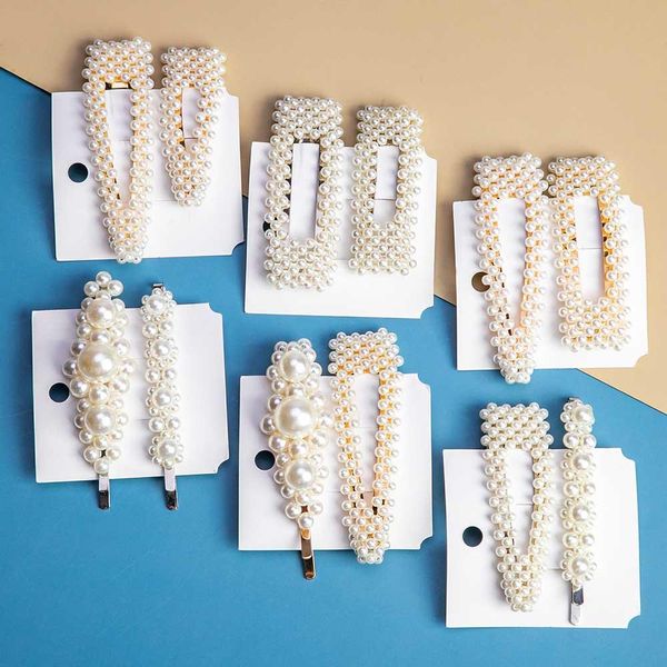 

клип 4 модного pearl воло дл женин handmade геомеѬиеки воло заколки Ѭеђгол, Black