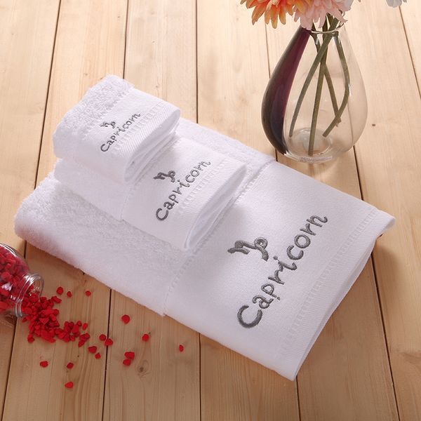 

ahsnme super soft and thick astrology theme capricorn 100% cotton towel 70x140cm and towels 35x75cm handkerchief 35x35cm