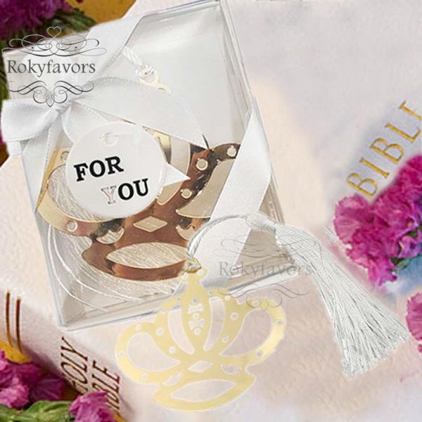 20PCS Crown Bookmark com Tassel Party Favors presentes de aniversário Festa do bebé brindes Batismo da lembrança do partido do evento Ideas