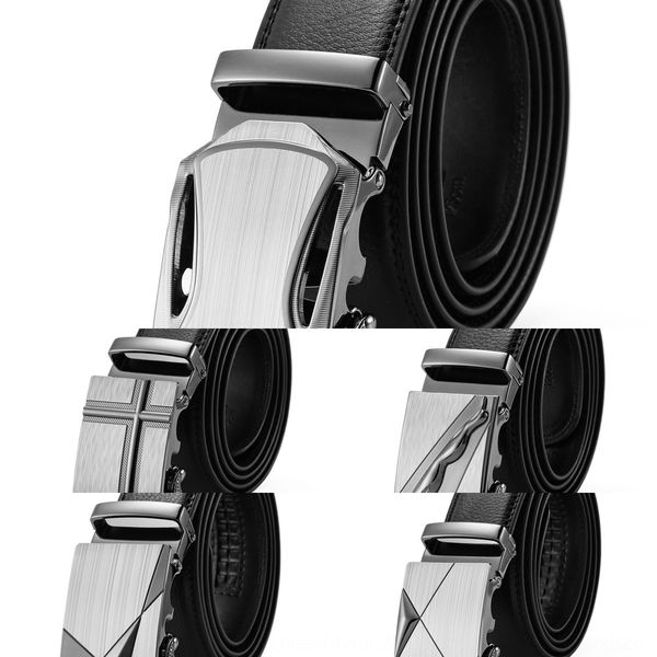 

business men's genuine leather alloy cross automatic buckle business men's genuine leather belt alloy cross automatic buckle belt, Black;brown