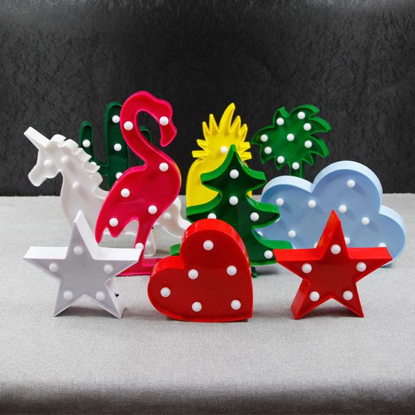 

3d desk lamp cartoon pineapple/flamingo/cactus/coconut tree/unicorn/cloud/ modeling table night light led lamp home office decoration